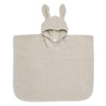 Badeponcho mit Ohren in beige (personalisierbar)