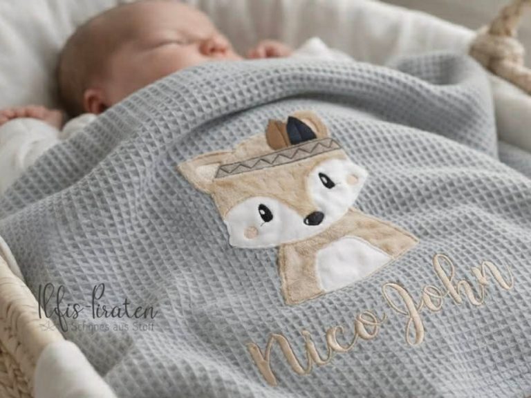 Decke aus Musselin und Waffelpique