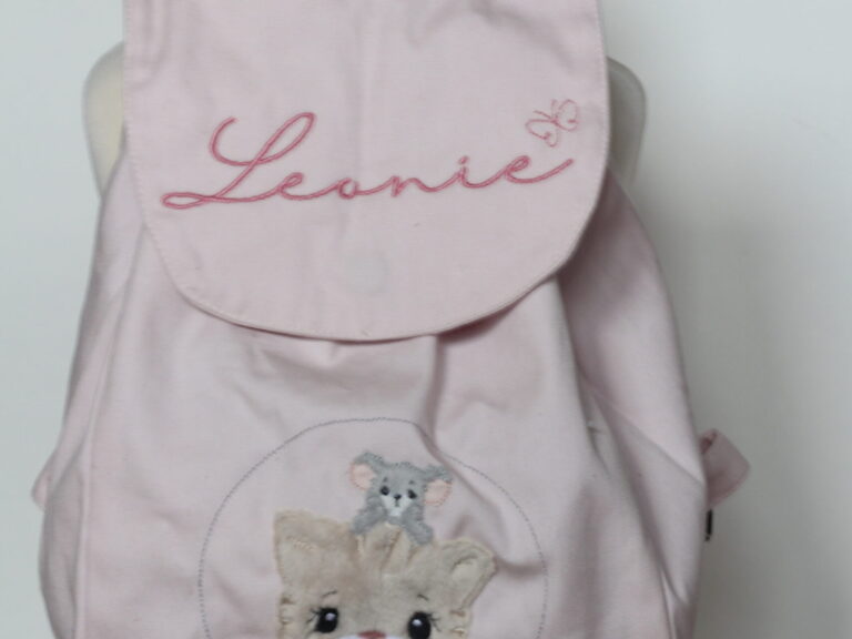 Rucksack mit Katze und Namen Leonie