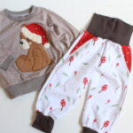 Grösse 68: Set aus Pullover mit NikolausBär und passender Hose