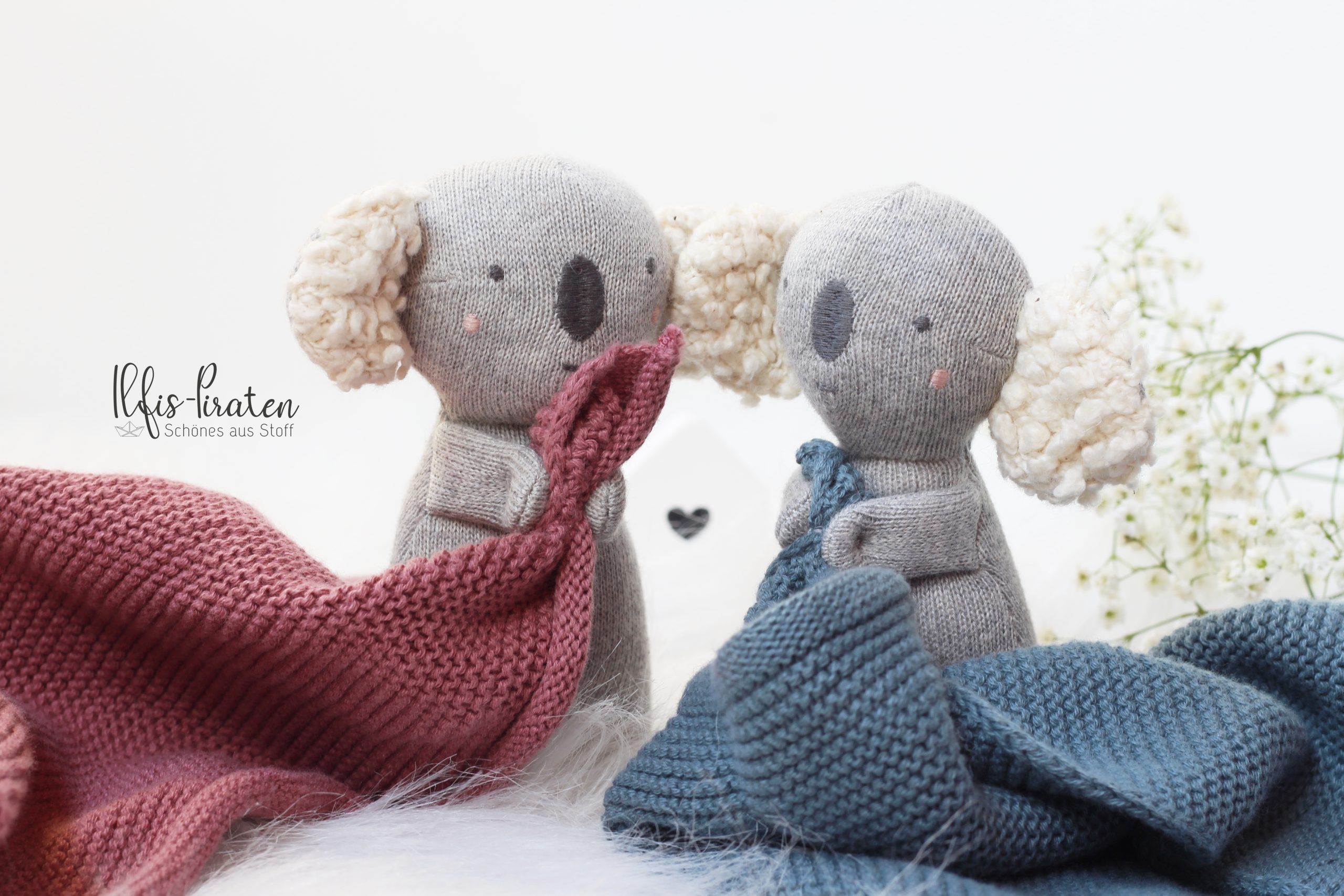 Bio Schnuffeltuch Koala rosa– Personalisierbares Bio-Kuscheltuch für Babys | Geschenkidee (Kopie) – Bild 3