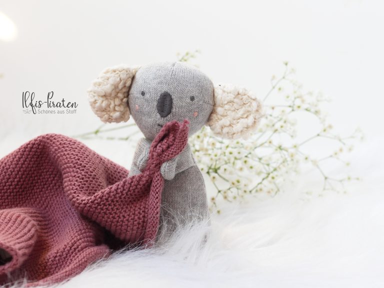 Bio Schnuffeltuch Koala rosa– Personalisierbares Bio-Kuscheltuch für Babys | Geschenkidee (Kopie)