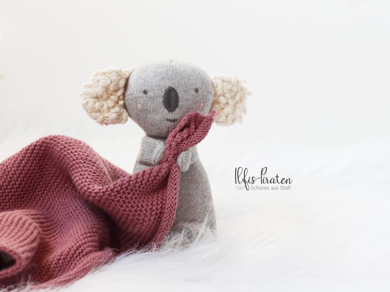 Bio Schnuffeltuch Koala rosa– Personalisierbares Bio-Kuscheltuch für Babys | Geschenkidee (Kopie)