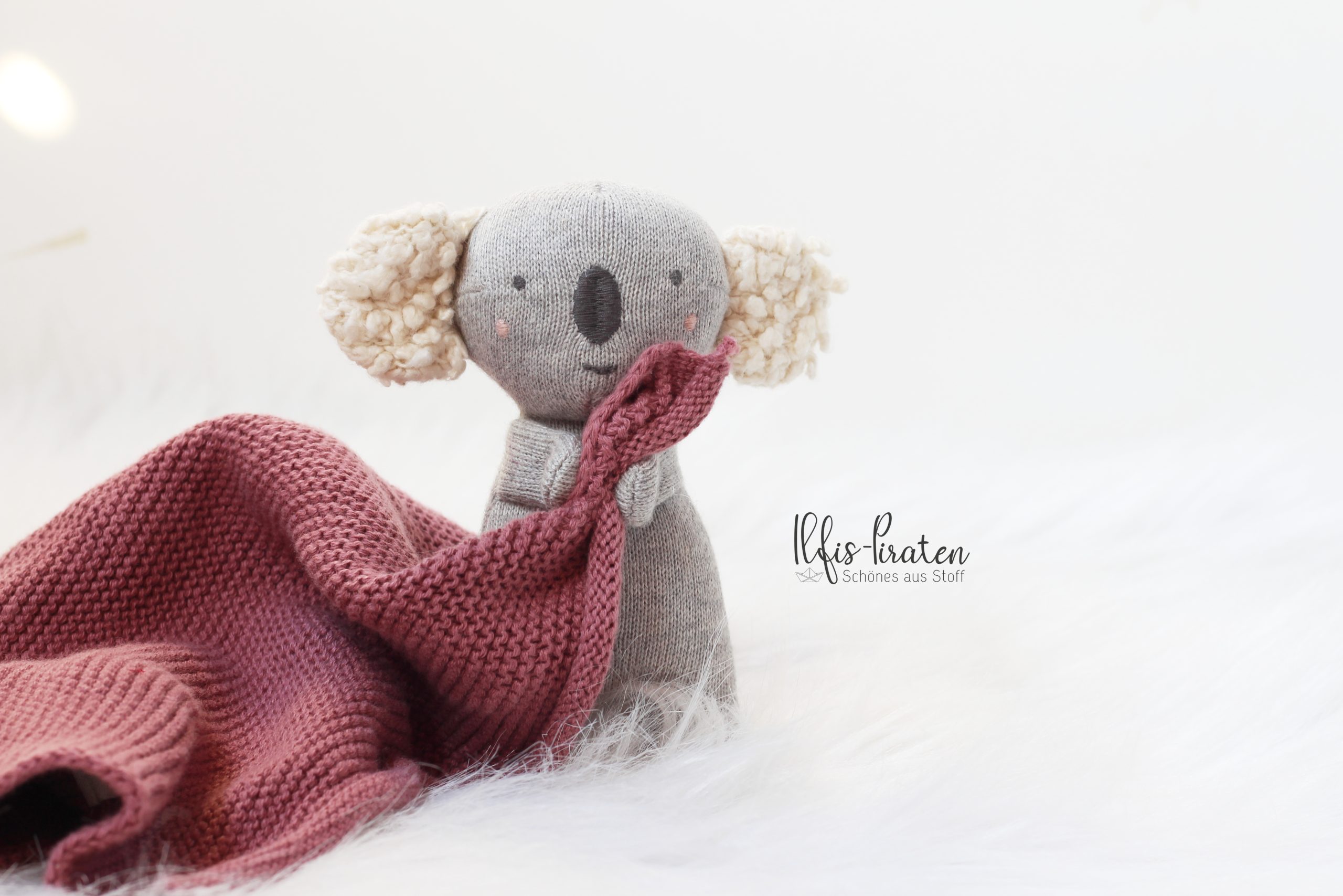 Bio Schnuffeltuch Koala rosa– Personalisierbares Bio-Kuscheltuch für Babys | Geschenkidee (Kopie) – Bild 2
