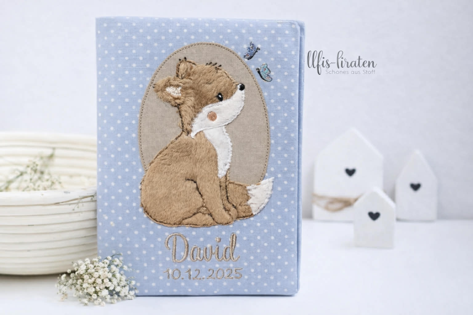 Gesundheitsheft Hülle Fuchs und Schmetterling Design für Jungen und Mädchen